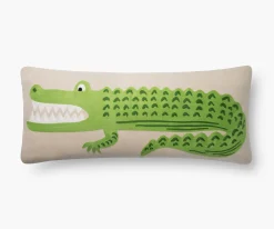 Alligator Embroidered Pillow