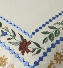 Aster Border Embroidered Pillow