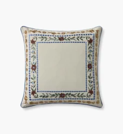 Aster Border Embroidered Pillow
