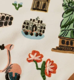 Bon Voyage Embroidered Pillow