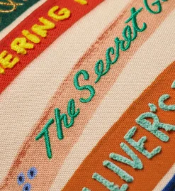 Book Club Embroidered Lumbar Pillow