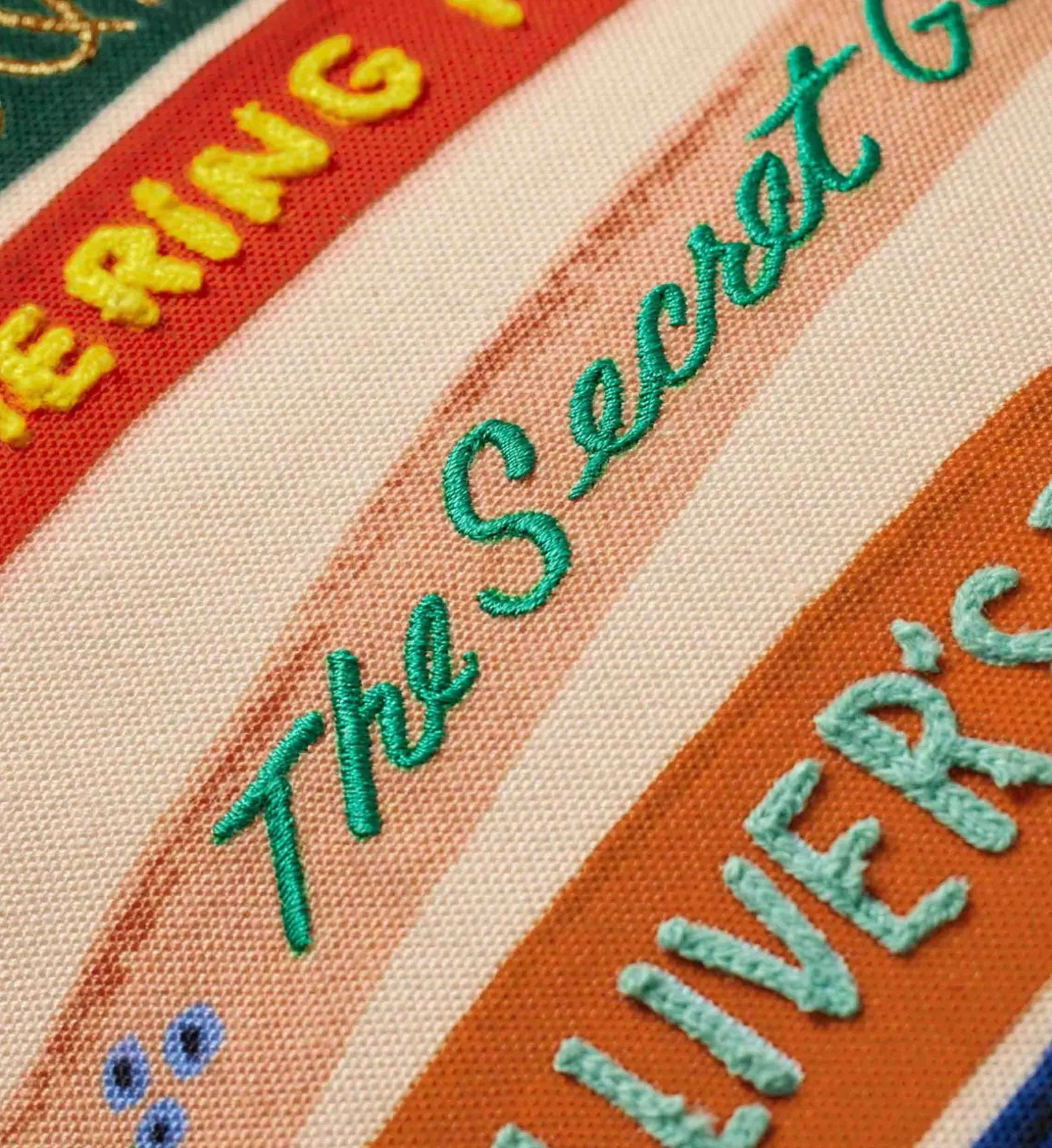 Book Club Embroidered Lumbar Pillow