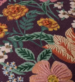 Burgundy Blossom Embroidered Pillow