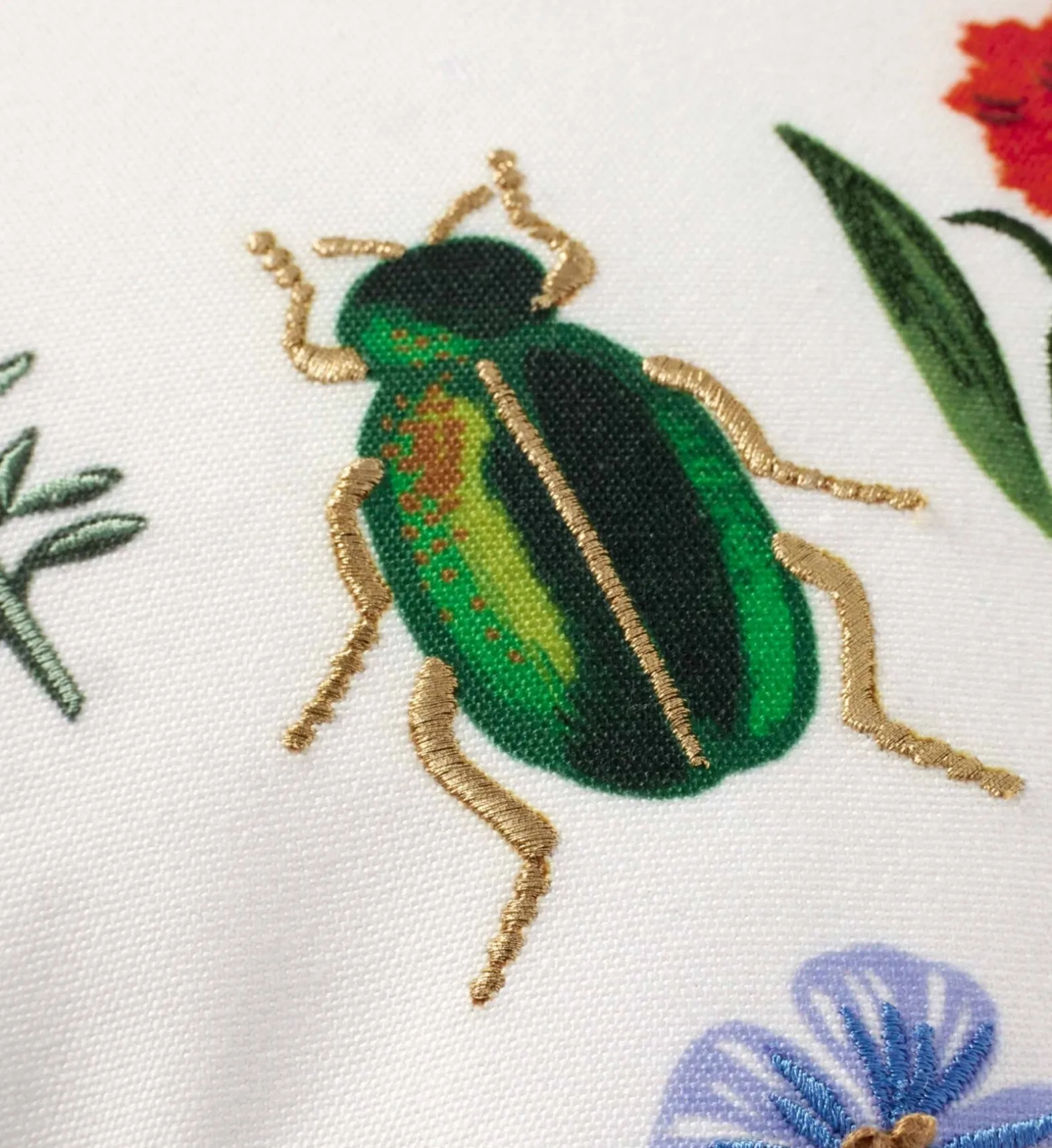 Curio Vignette Embroidered Pillow