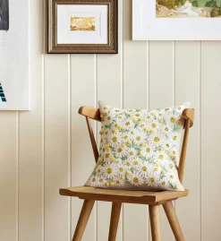 Daisies Embroidered Pillow