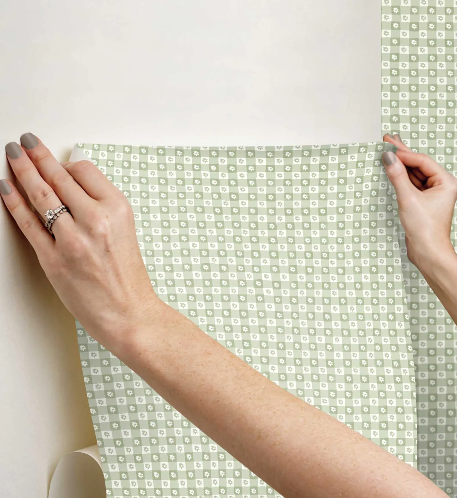 Daisy Gingham Peel & Stick Wallpaper