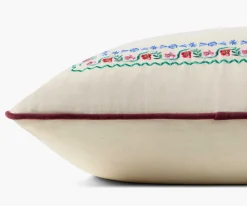 Delphine Border Embroidered Pillow