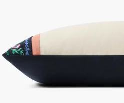 Delphine Stripe Embroidered Lumbar Pillow