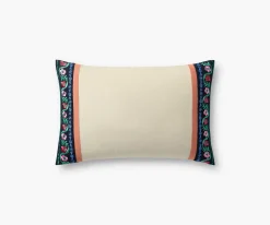 Delphine Stripe Embroidered Lumbar Pillow