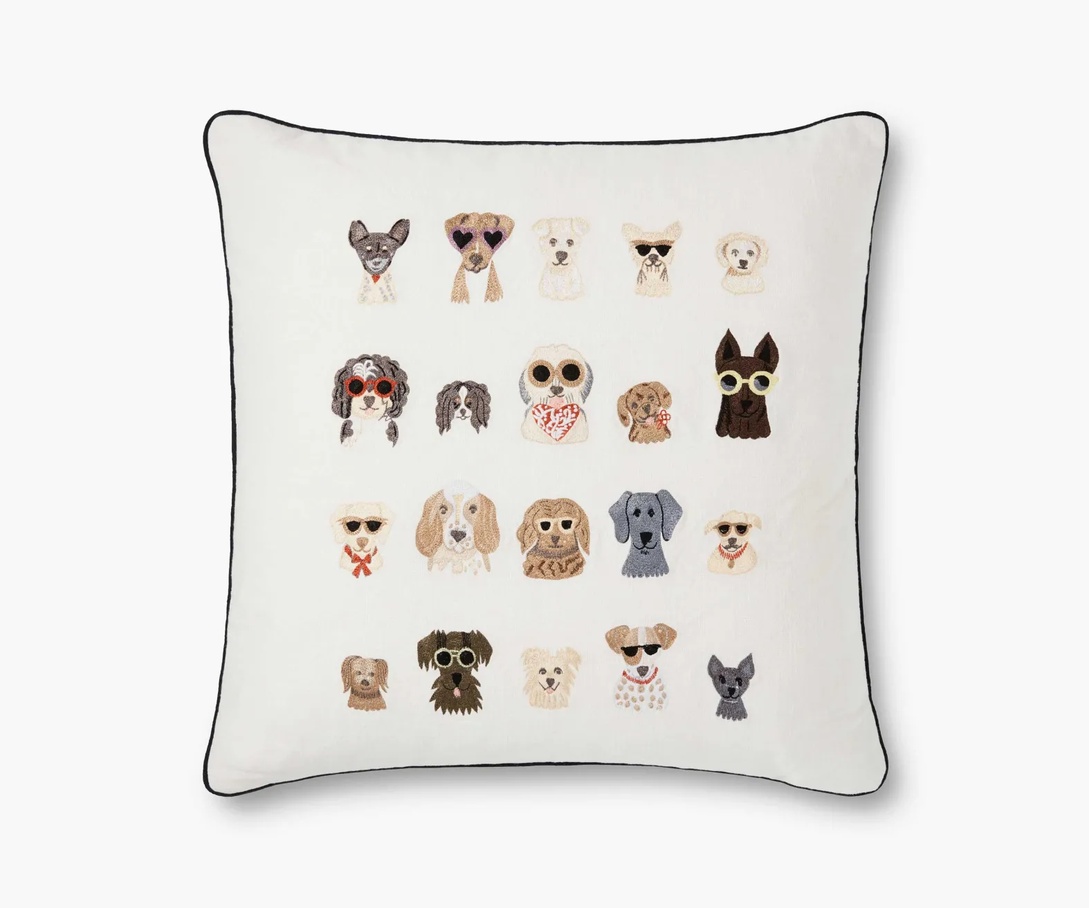 Dog Days Embroidered Pillow
