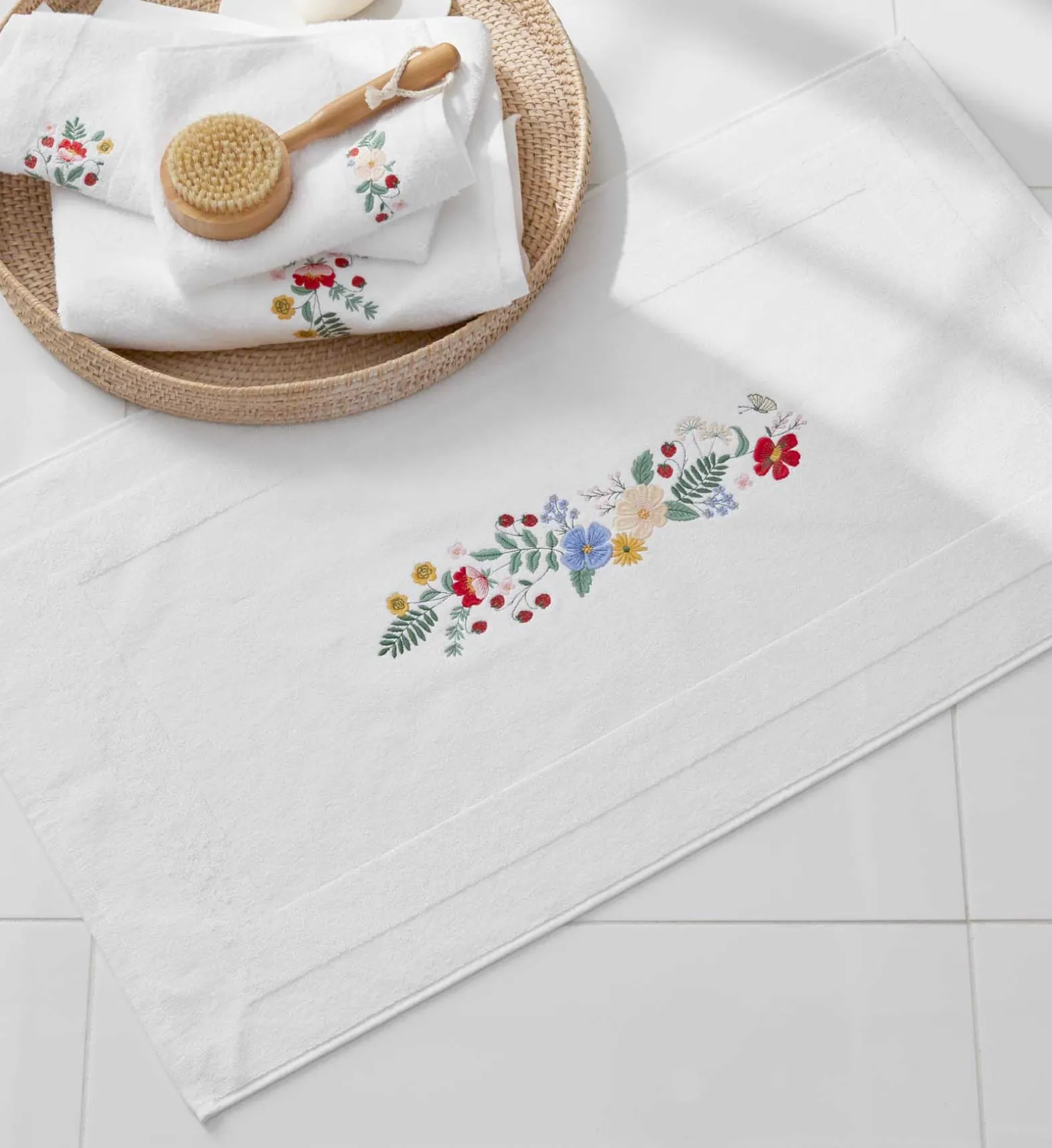 Embroidered Bath Mat