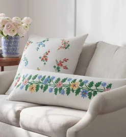 Embroidered Lumbar Pillow Cover