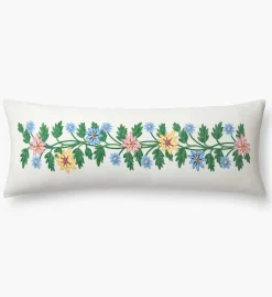 Embroidered Lumbar Pillow Cover