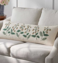 Embroidered Lumbar Pillow Cover