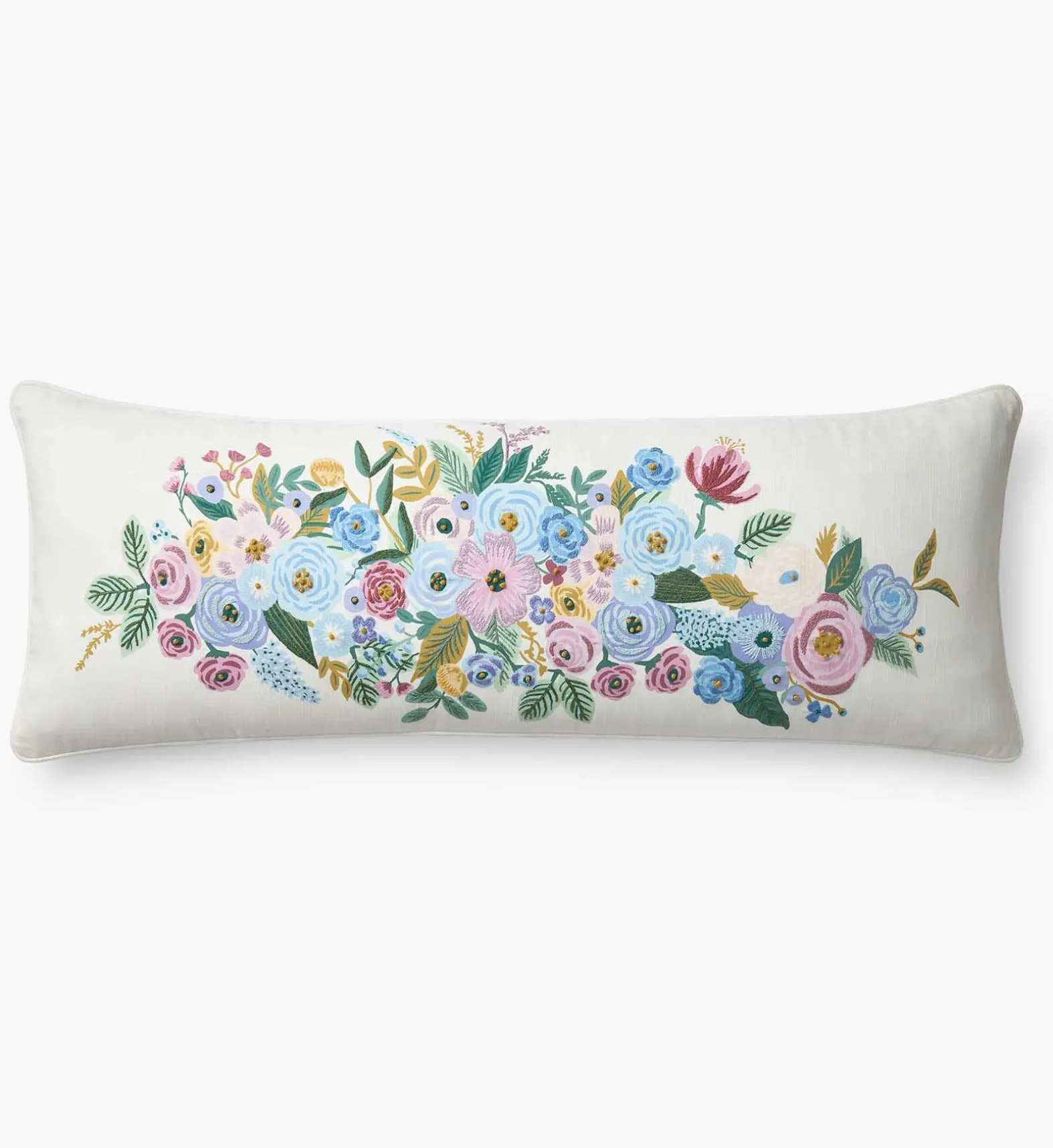 Embroidered Lumbar Pillow Cover