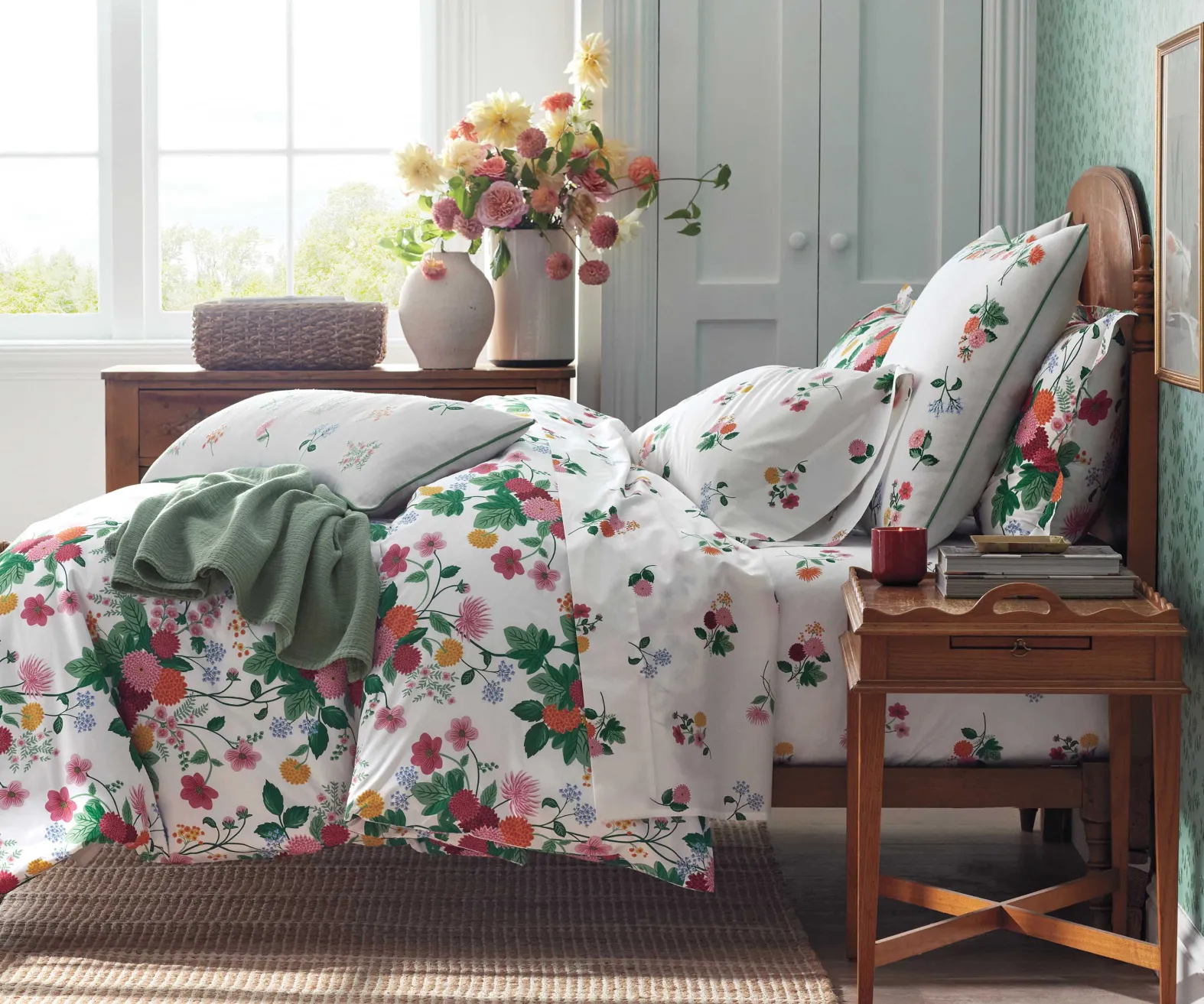 Embroidered Lumbar Pillow Cover