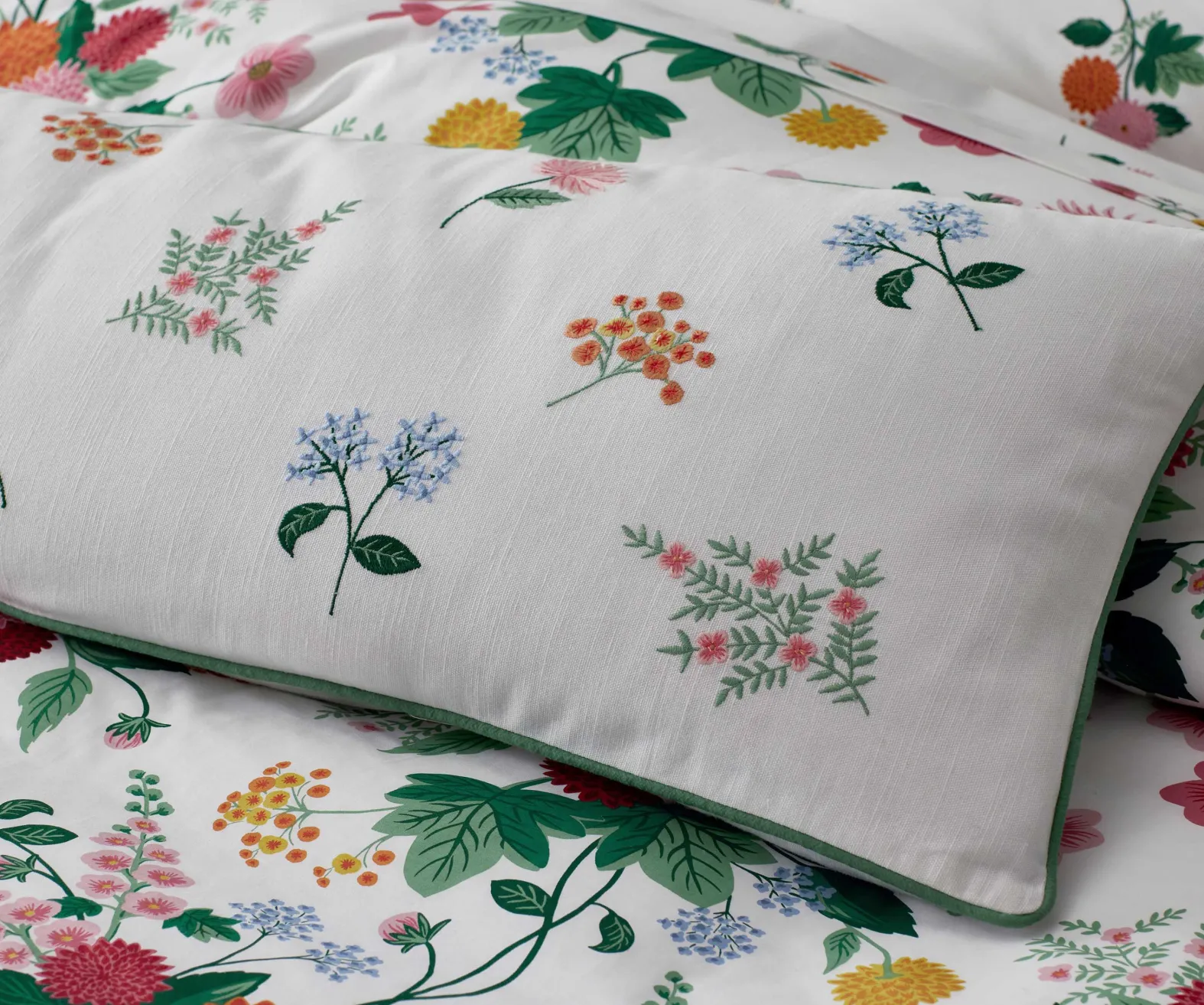 Embroidered Lumbar Pillow Cover