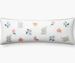 Embroidered Lumbar Pillow Cover