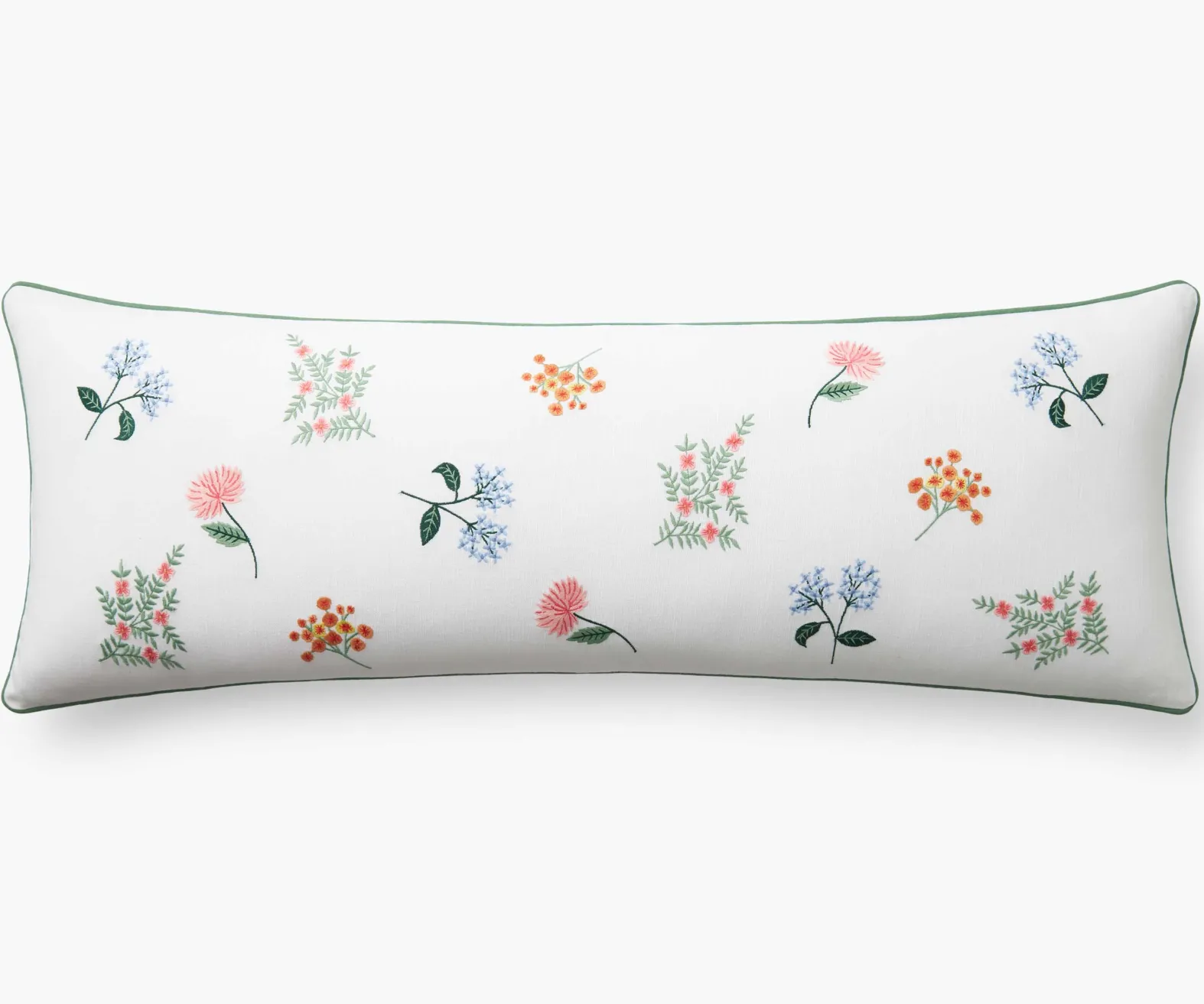 Embroidered Lumbar Pillow Cover