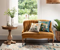 French Marigold Embroidered Pillow