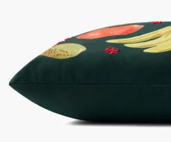 Fruit Stand Embroidered Pillow