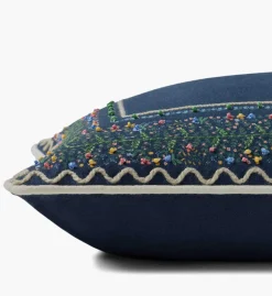 Garden Vines Embroidered Lumbar Pillow