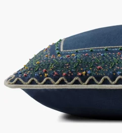 Garden Vines Embroidered Pillow