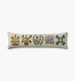 Helena Bouquets Embroidered Lumbar Pillow