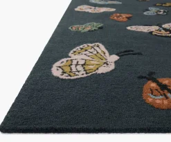 Highgrove Butterfly House Wool Hooked Rug