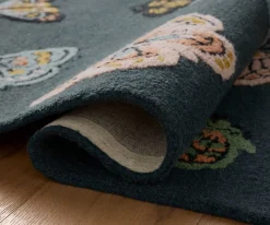 Highgrove Butterfly House Wool Hooked Rug