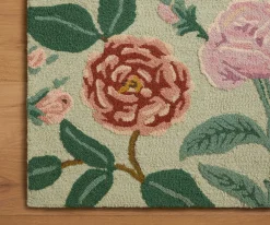 Highgrove Roses Wool Hooked Rug