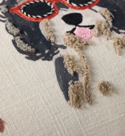 Hot Dogs Embroidered Lumbar Pillow