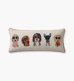 Hot Dogs Embroidered Lumbar Pillow