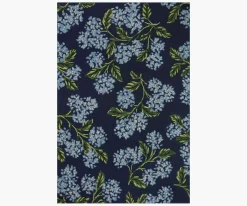 Joie Hydrangea Wool-Hooked Rug