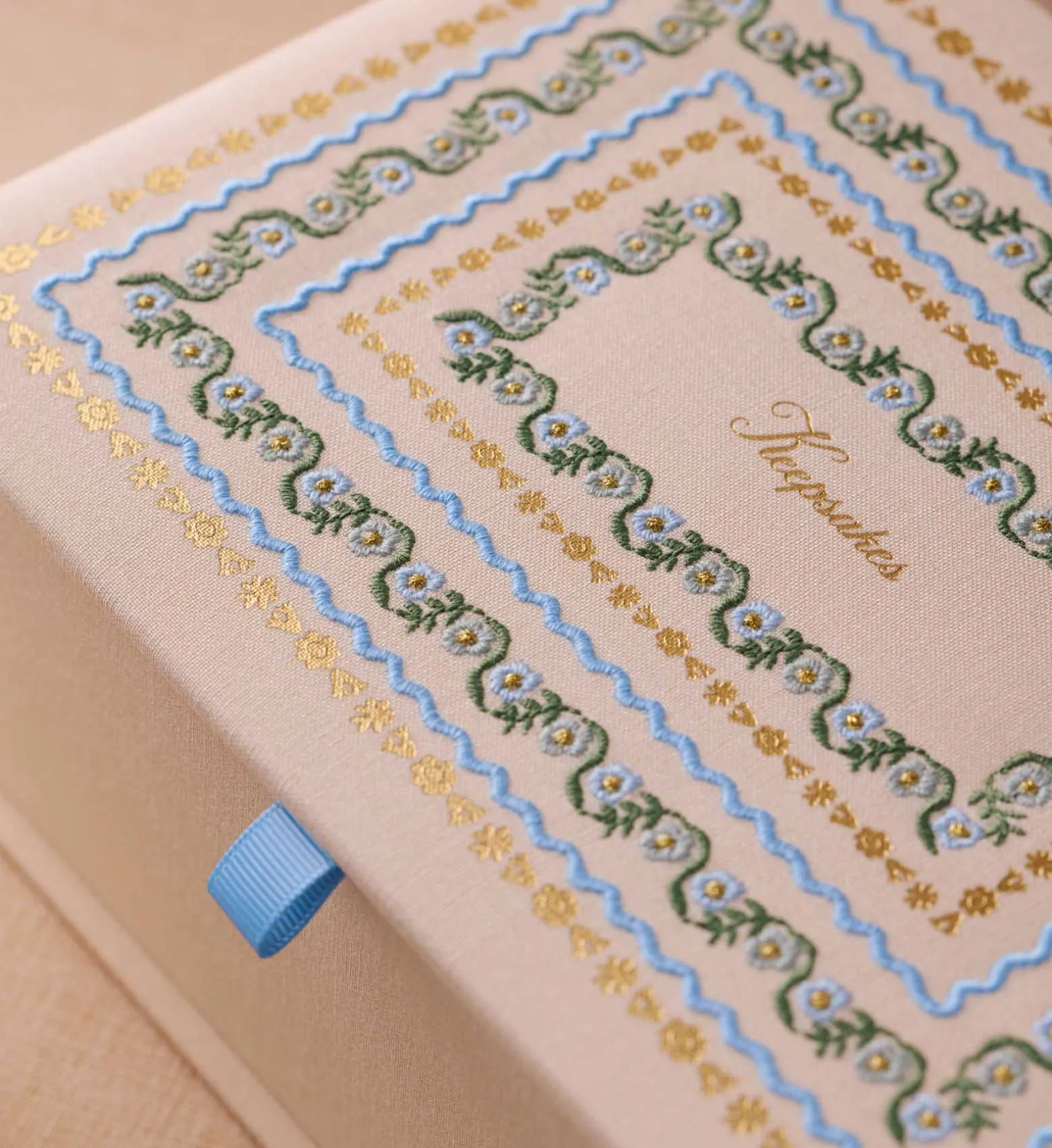 Large Embroidered Keepsake Box