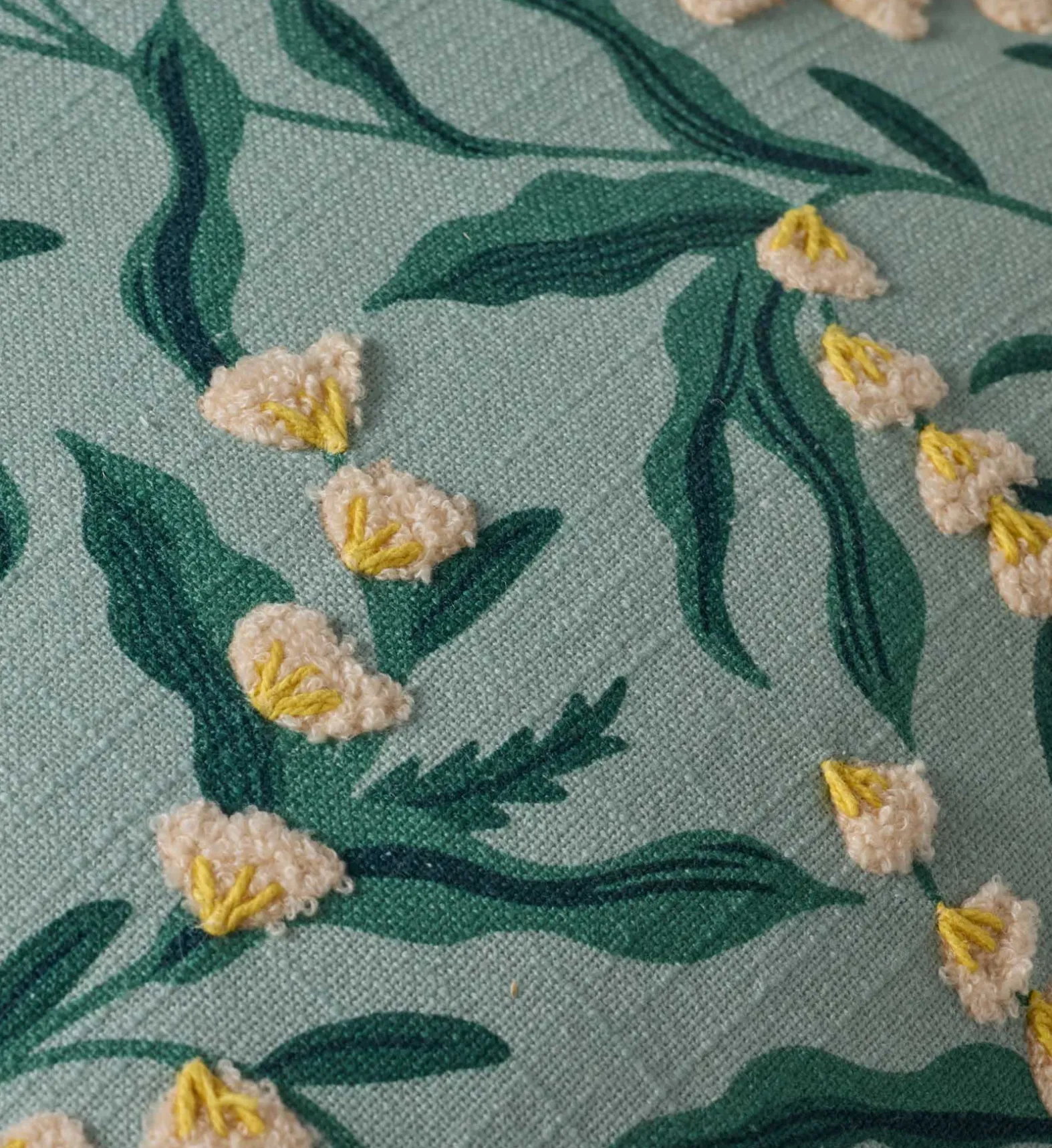 Lily of the Valley Embroidered Pillow