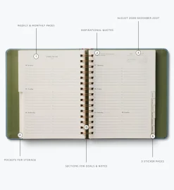 2026-2027 17-Month Academic Covered Spiral Planner