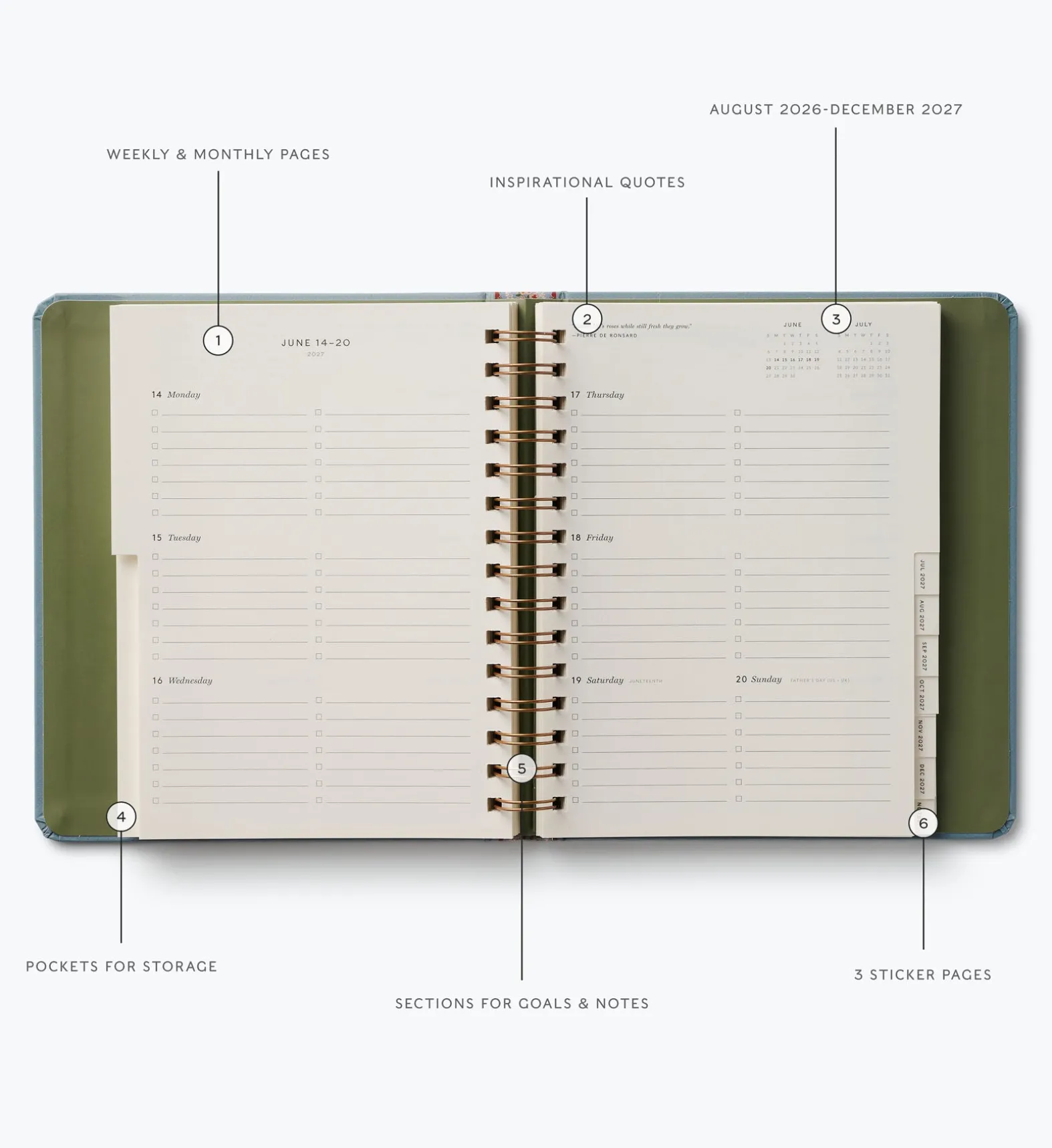2026-2027 17-Month Academic Covered Spiral Planner
