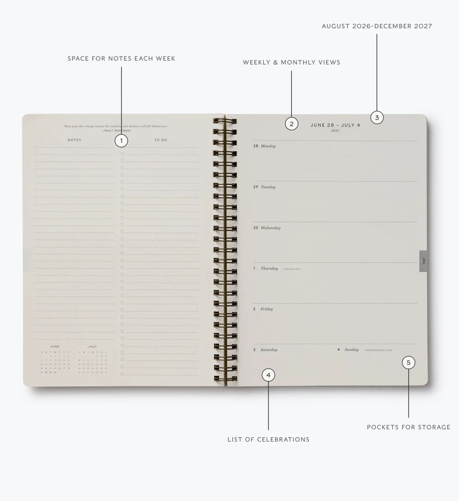 2026-2027 17-Month Academic Softcover Spiral Planner