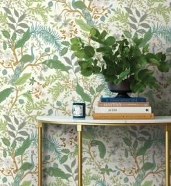 Peacock Garden Peel & Stick Wallpaper