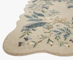 Peacock Wool-Hooked Rug