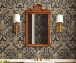 Pineapple Damask Wallpaper Sample