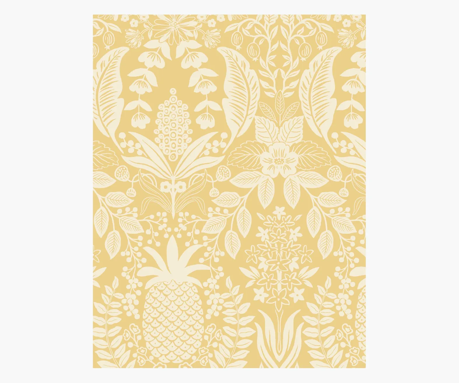 Pineapple Damask Wallpaper Sample