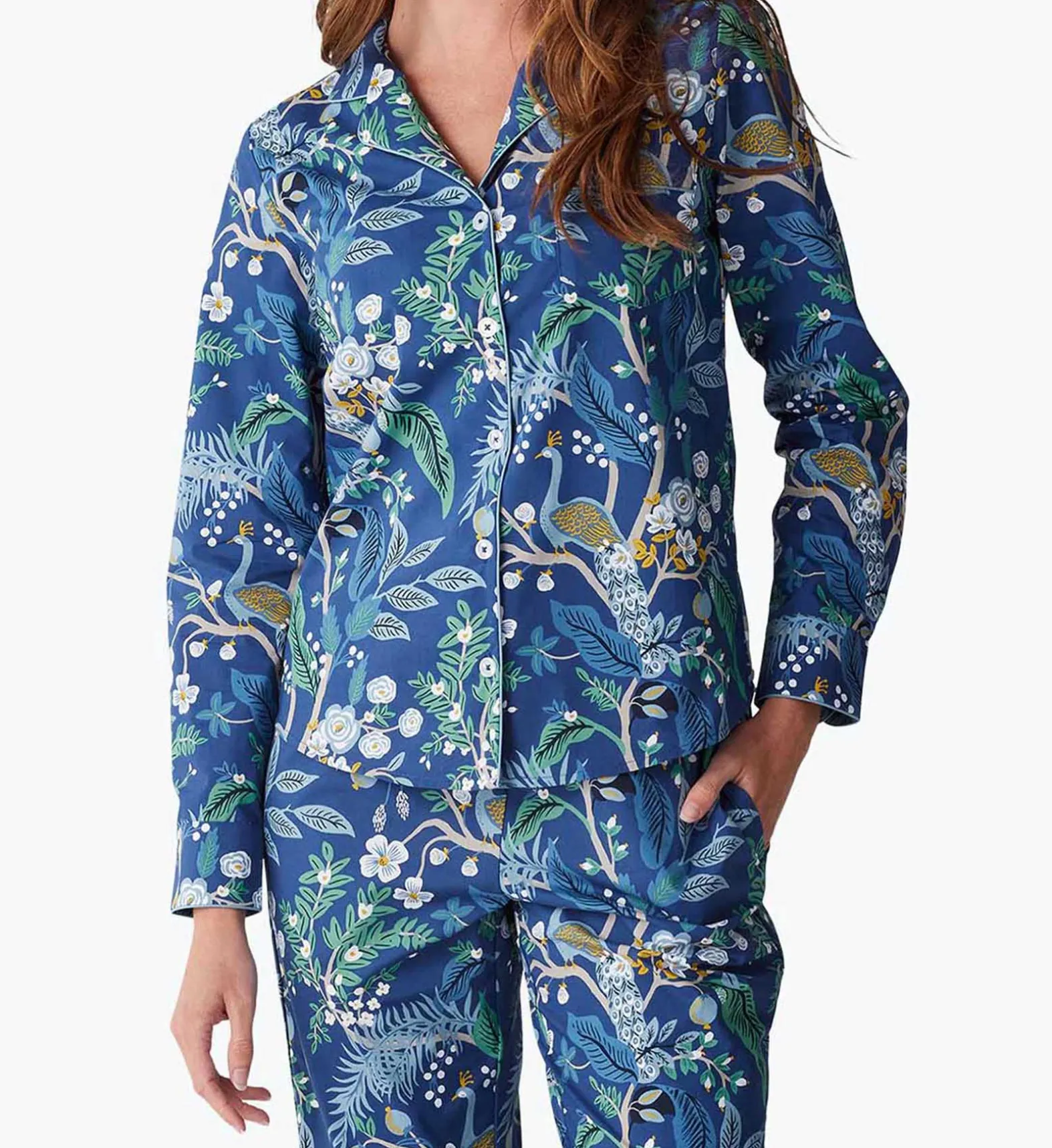 Poplin Button Front Long Set