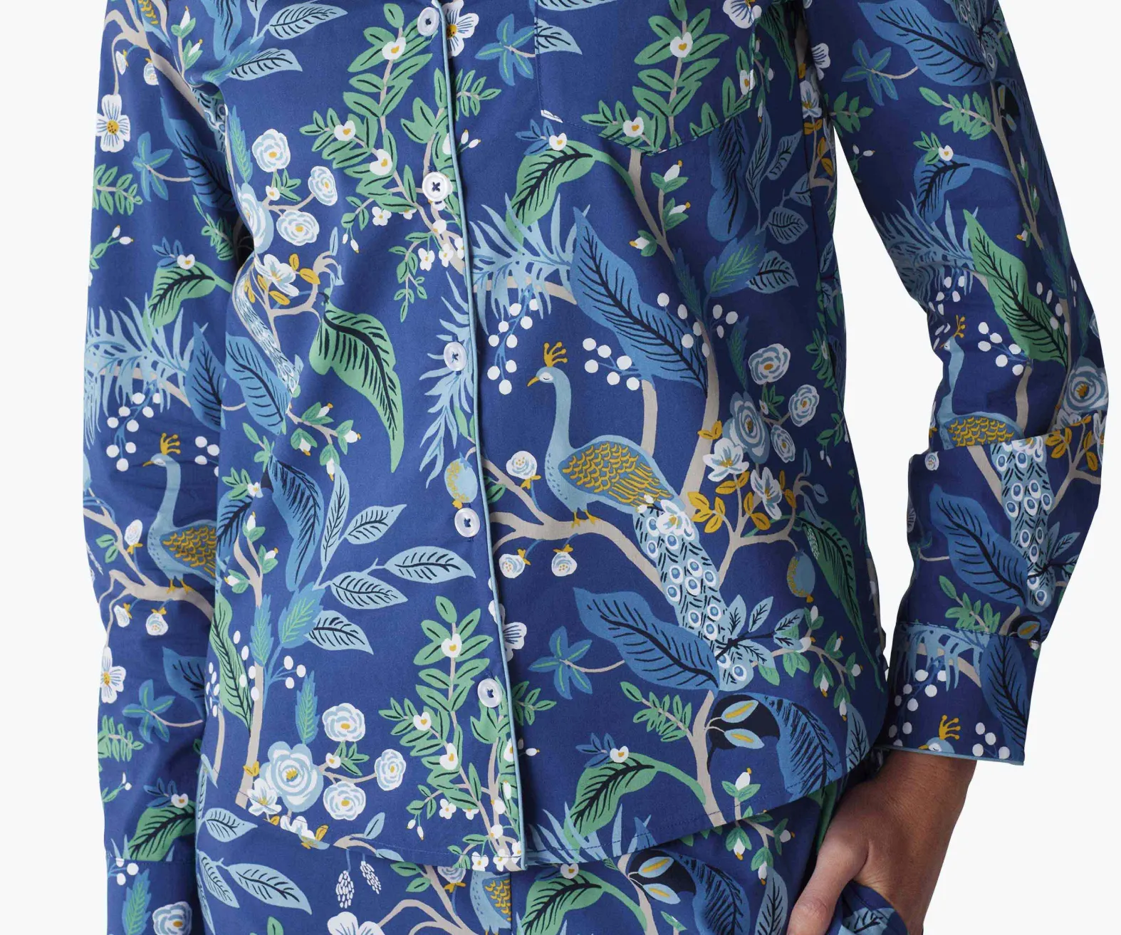 Poplin Button Front Long Set