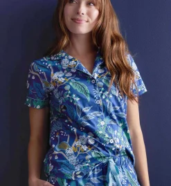 Poplin Button Front Short Set