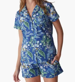 Poplin Button Front Short Set