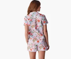 Poplin Button Front Short Set
