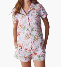Poplin Button Front Short Set