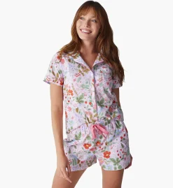 Poplin Button Front Short Set